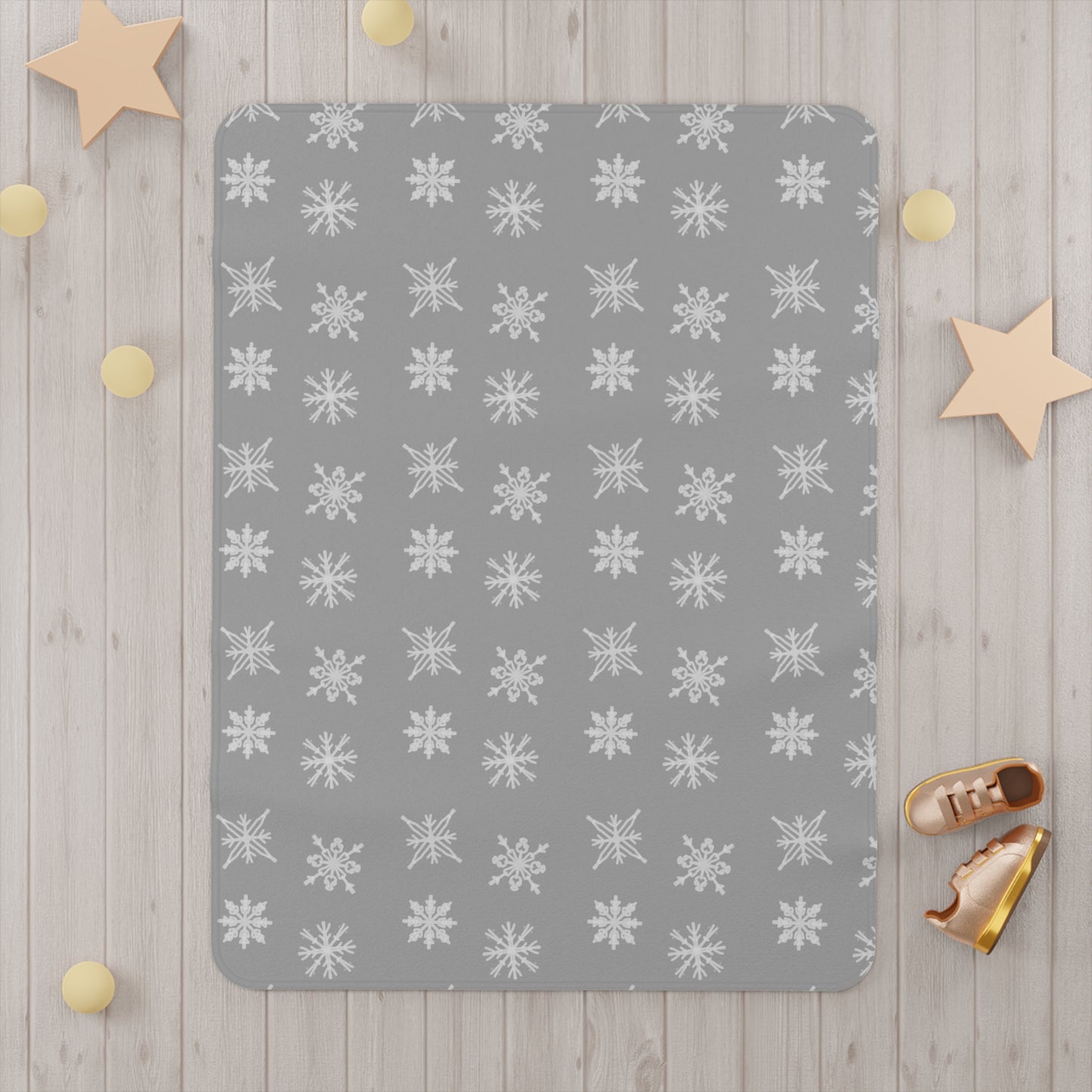 Gray holiday, Snowflake Toddler Blanket