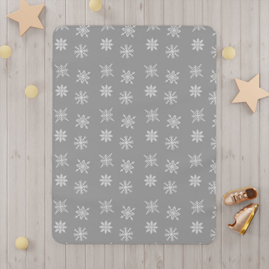 Gray holiday, Snowflake Toddler Blanket