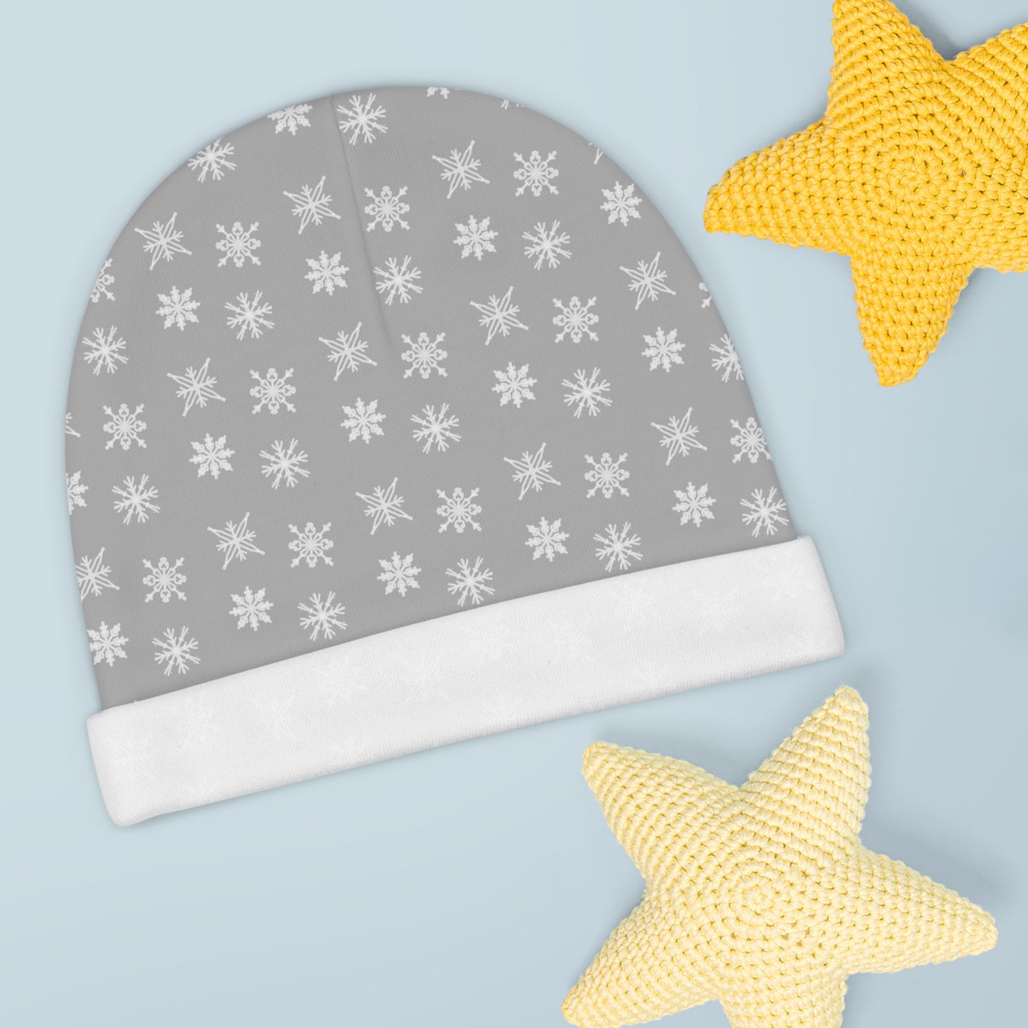 Gray Holiday Baby Beanie