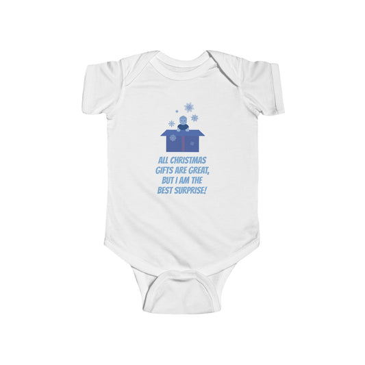 "Best Christmas surprise" Infant Bodysuit, short sleeves