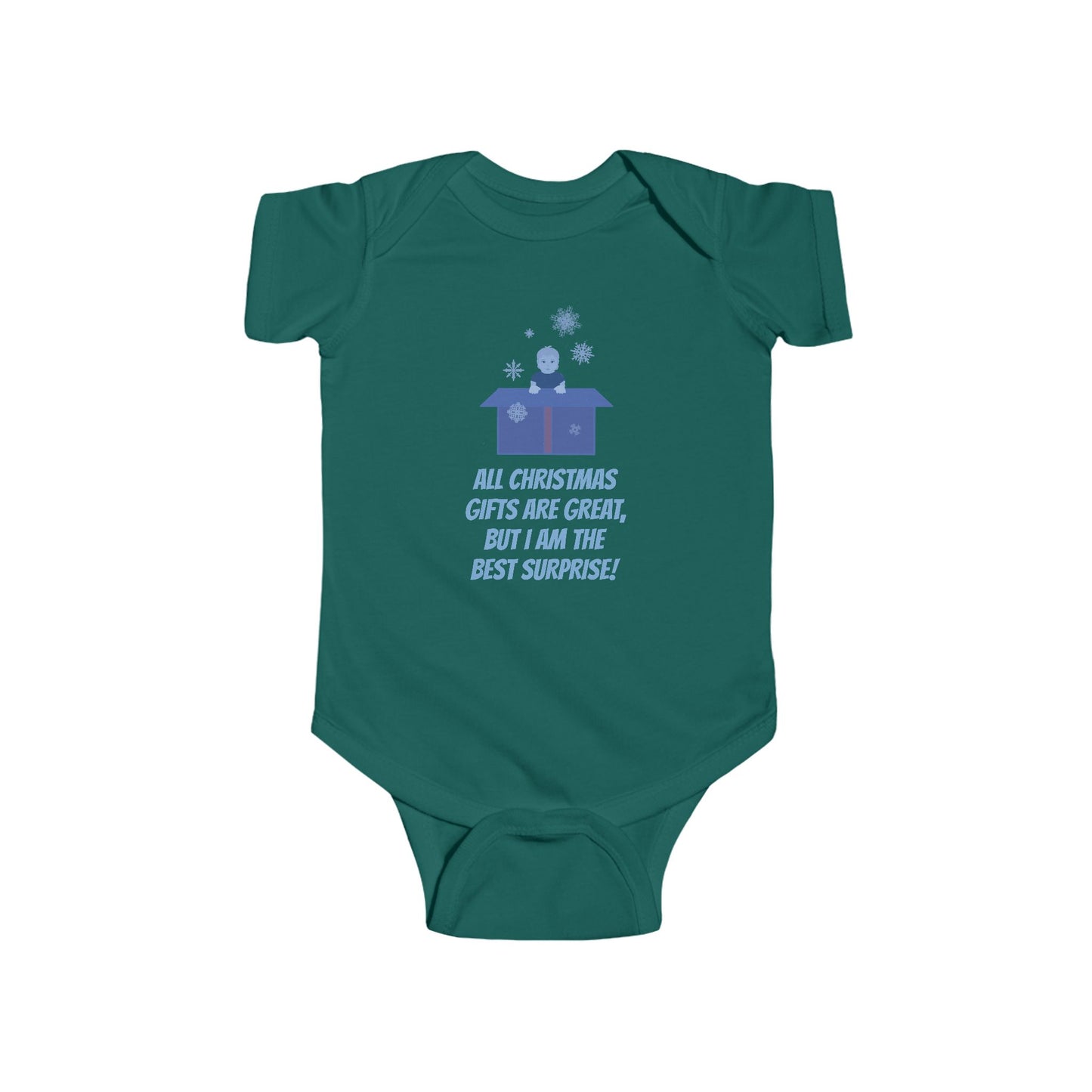 "Best Christmas surprise" Infant Bodysuit, short sleeves