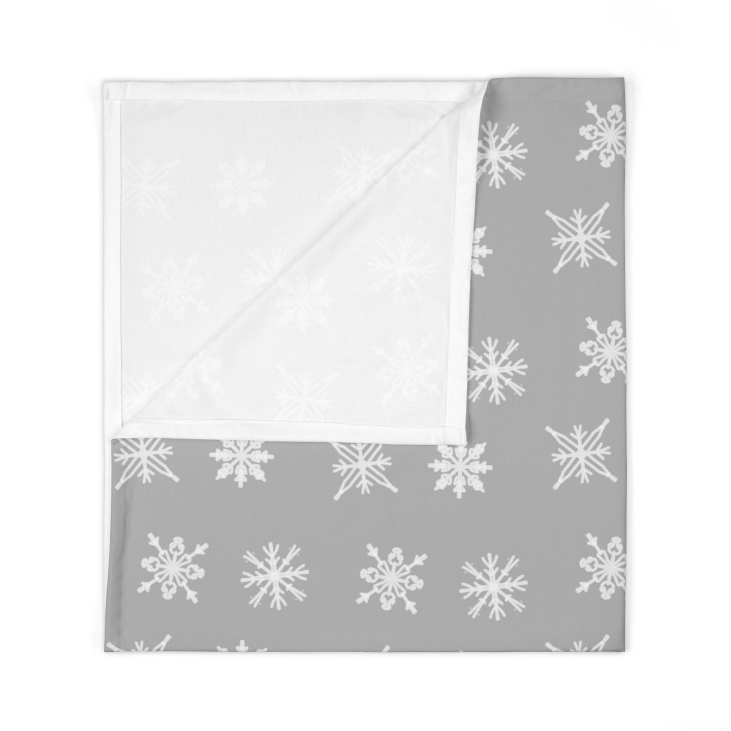 Swaddle Blanket - Gray and White Snowflake Design